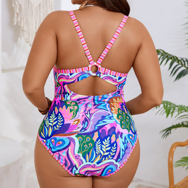 Women's Elegant One-Piece Swimsuit with Fashionable Floral Pattern Mune Fashion
