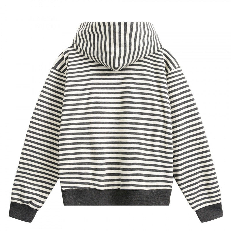 Unisex Striped Oversize Hoodie made of Cotton Blend with Ribbed Cuffs Mune Fashion