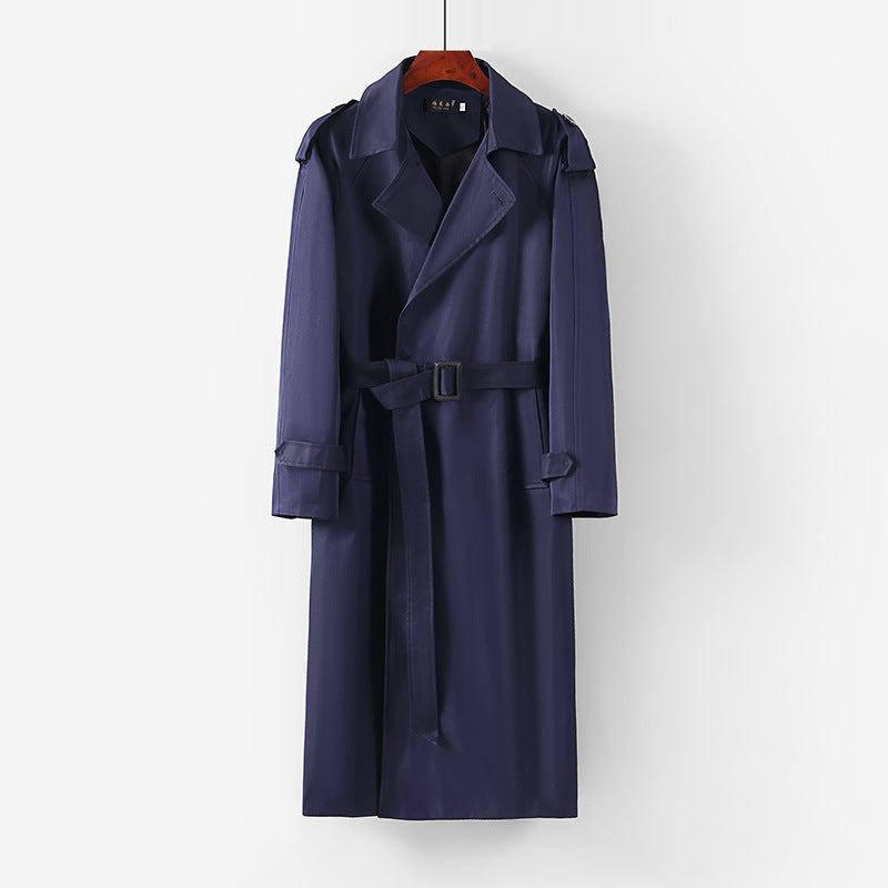 Unisex Longer minimalist trench coat with belt and shoulder epaulets Mune Fashion