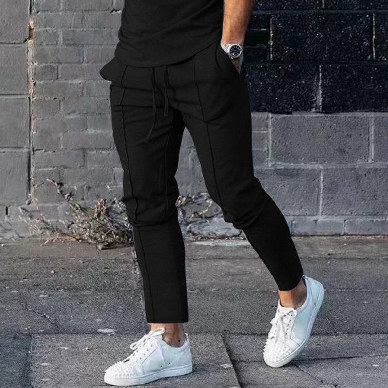 Men's fitted long-sleeve shirt made of cotton stretch with a round neckline and body-hugging fit Mune Fashion