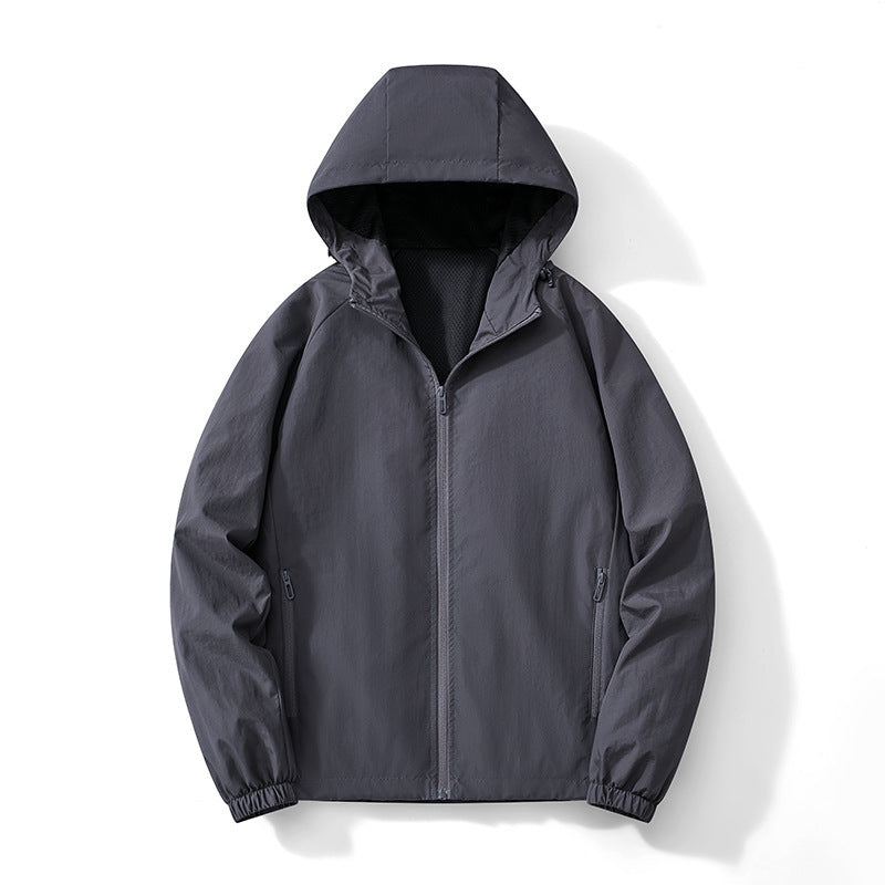 Men's Ultralight Hooded Windbreaker with Breathable Mesh Lining and Concealed Zipper Mune Fashion