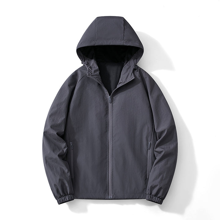 Men's Ultralight Hooded Windbreaker with Breathable Mesh Lining and Concealed Zipper Mune Fashion
