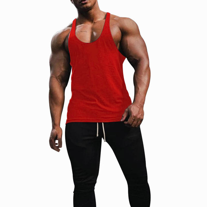 Men's athletic tank top with deep armholes and narrow straps at the back made of cotton stretch Mune Fashion