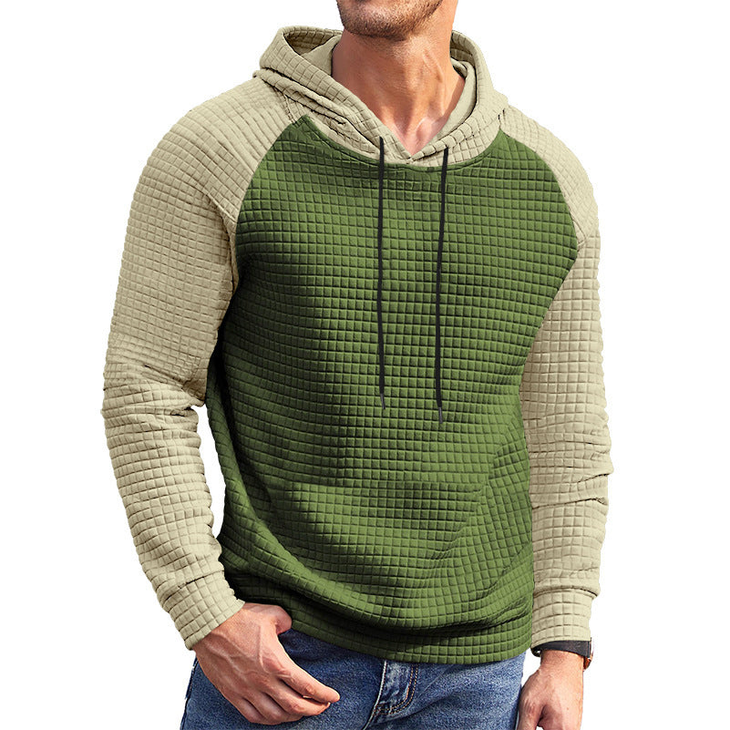 Men's textured hoodie with raglan sleeves and quilted structure Mune Fashion