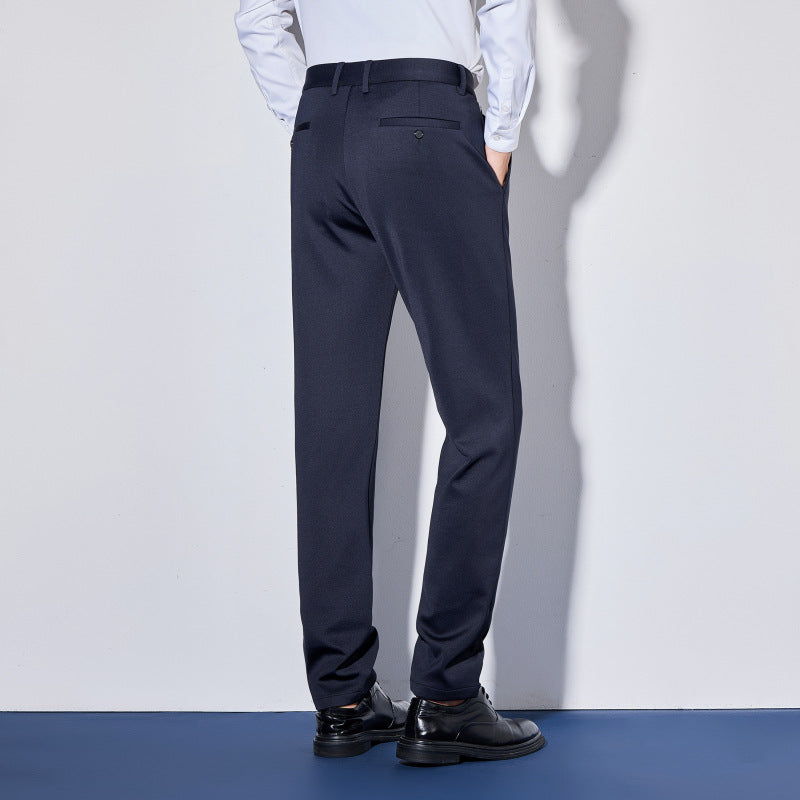 Men's Elegant Business Pants with Straight Cut and Elastic Waist Mune Fashion