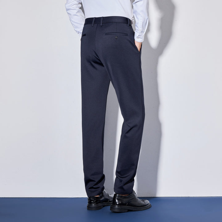 Men's Elegant Business Pants with Straight Cut and Elastic Waist Mune Fashion