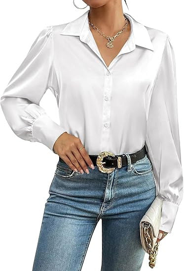 Women Elegant Satin Blouse Mune Fashion
