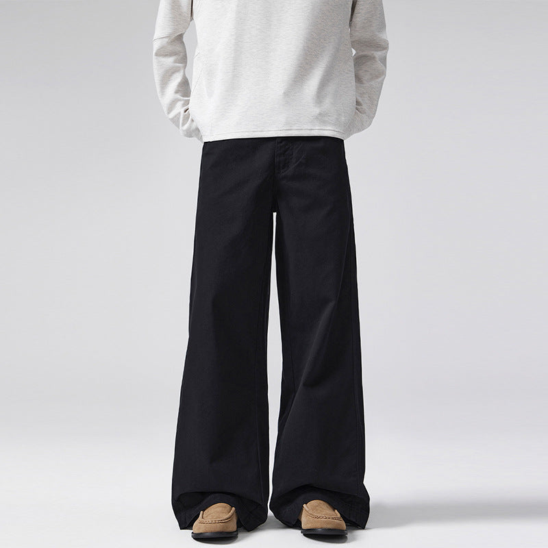 Women High-Cut Extra Wide Palazzo Pants made of Cotton Twill with Floor-Length Silhouette Mune Fashion