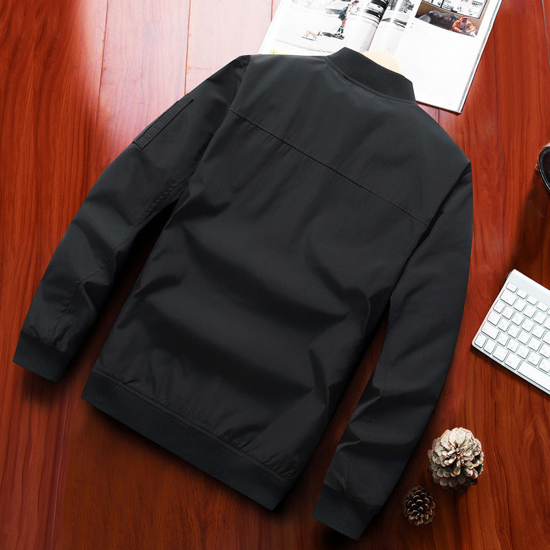 Men's lightweight nylon bomber jacket in aviator utility style with arm pocket and ribbed cuffs Mune Fashion