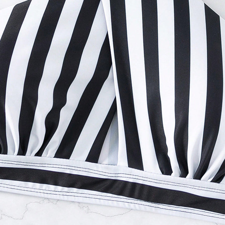 Women's triangle bikini with refined ties and elegant striped design Mune Fashion