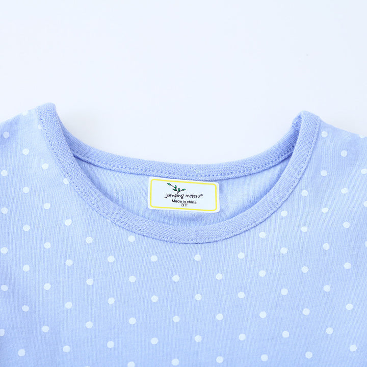 Girls Short Sleeve Dress with Flowing Cut and Cute Bunny Motif Mune Fashion