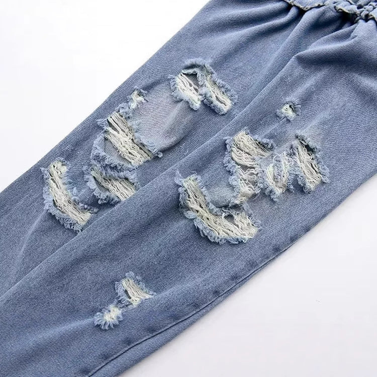 Women's nan Highwaist Straight-Leg Jeans with light distressed look, five-pocket and tailored fit Mune Fashion