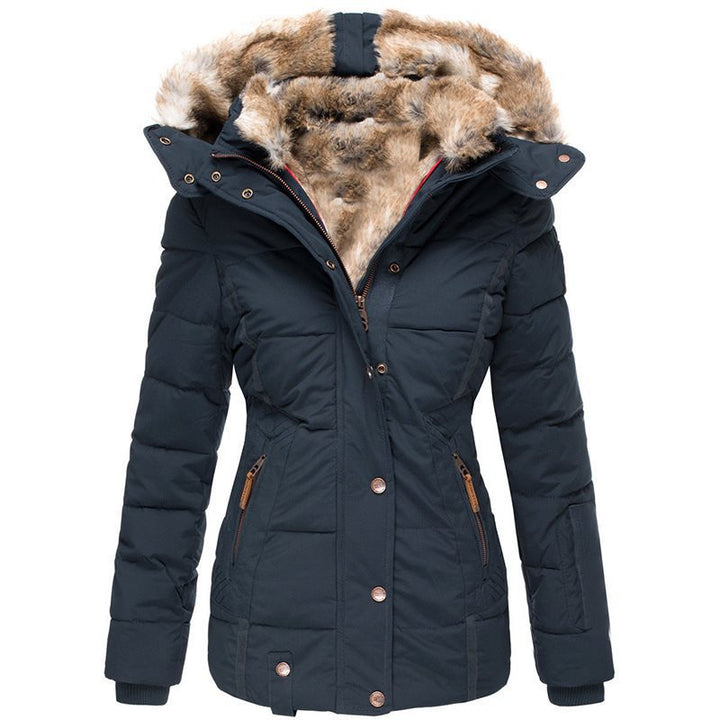 Women's padded parka with fitted cut and faux fur hood Mune Fashion