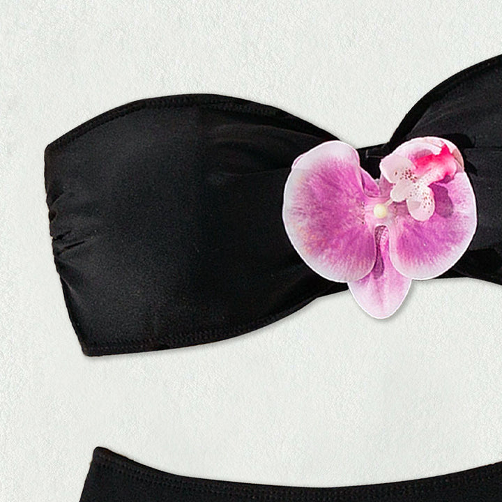 Women's bandeau bikini with elegant orchid accents Mune Fashion