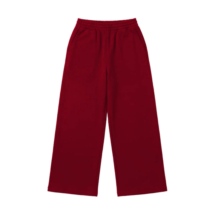 Women's Wide-Leg Relaxed Pants with High Comfort Waistband, Side Pockets and Soft Fleece Lining Mune Fashion