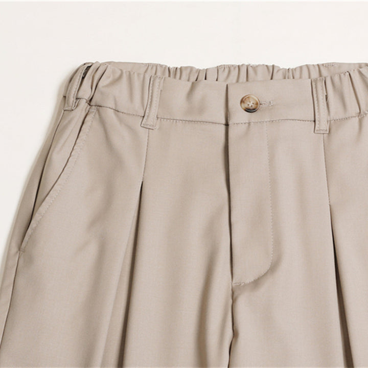 Women's Palazzo Pants with High Waist, Pleats and Elastic Waistband Mune Fashion