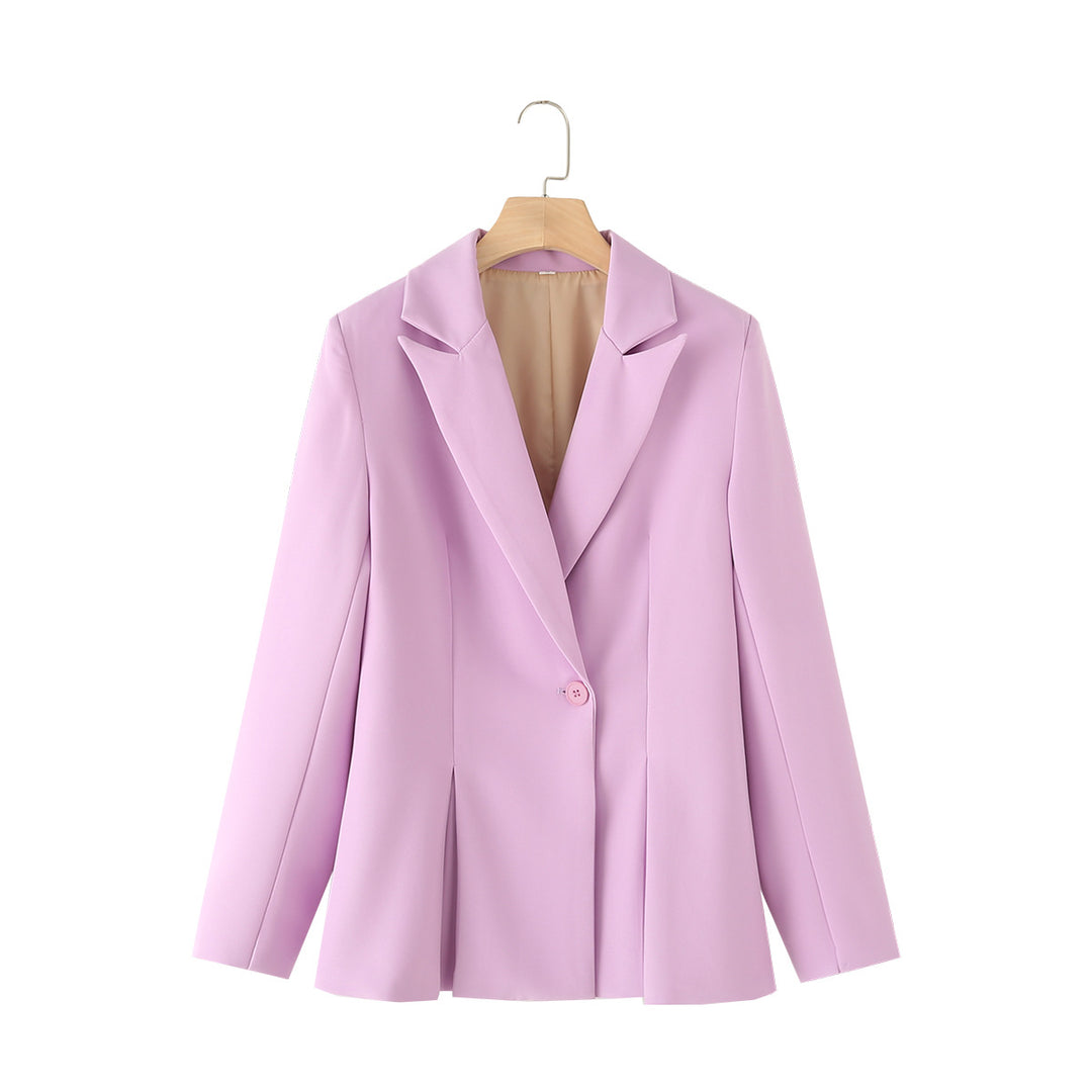 Women's fitted blazer with pleats and single-button closure Mune Fashion