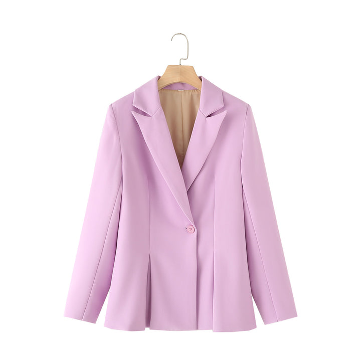 Women's fitted blazer with pleats and single-button closure Mune Fashion