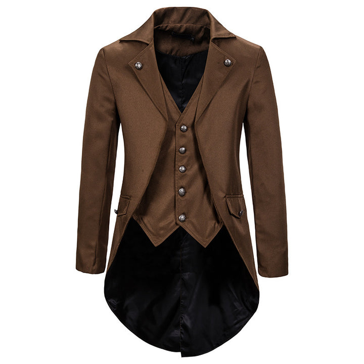 Men's Victorian Tailcoat with Integrated Waistcoat and Swallowtail Mune Fashion
