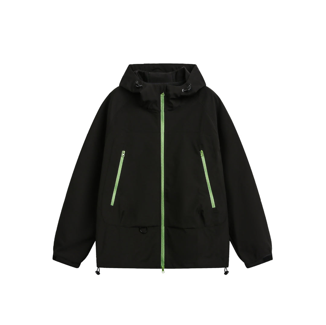 Women's Waterproof Softshell Rain Jacket with Hood, Adjustable Hem and Contrasting Zippers Mune Fashion