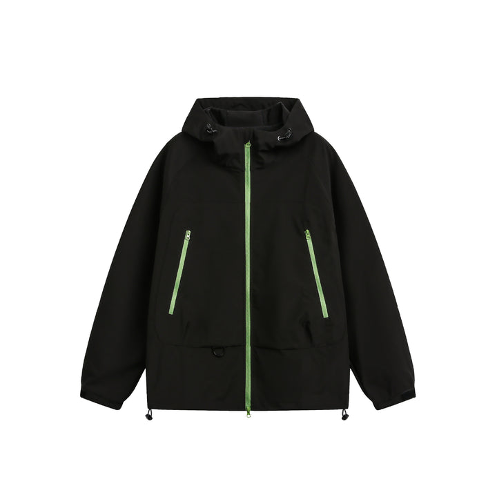 Women's Waterproof Softshell Rain Jacket with Hood, Adjustable Hem and Contrasting Zippers Mune Fashion