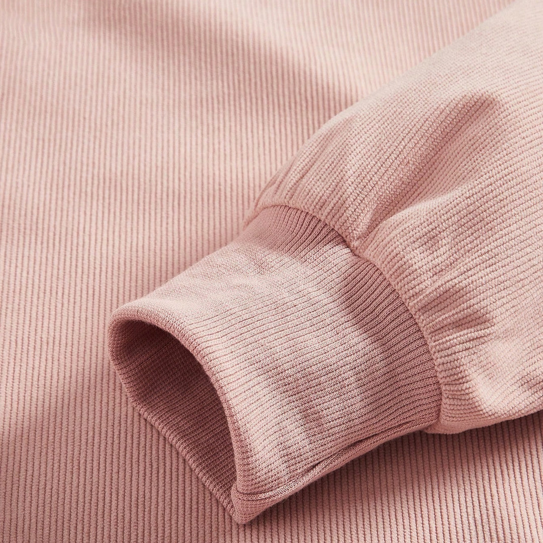 Women oversized sweatshirt with ribbed material and balloon sleeves Mune Fashion