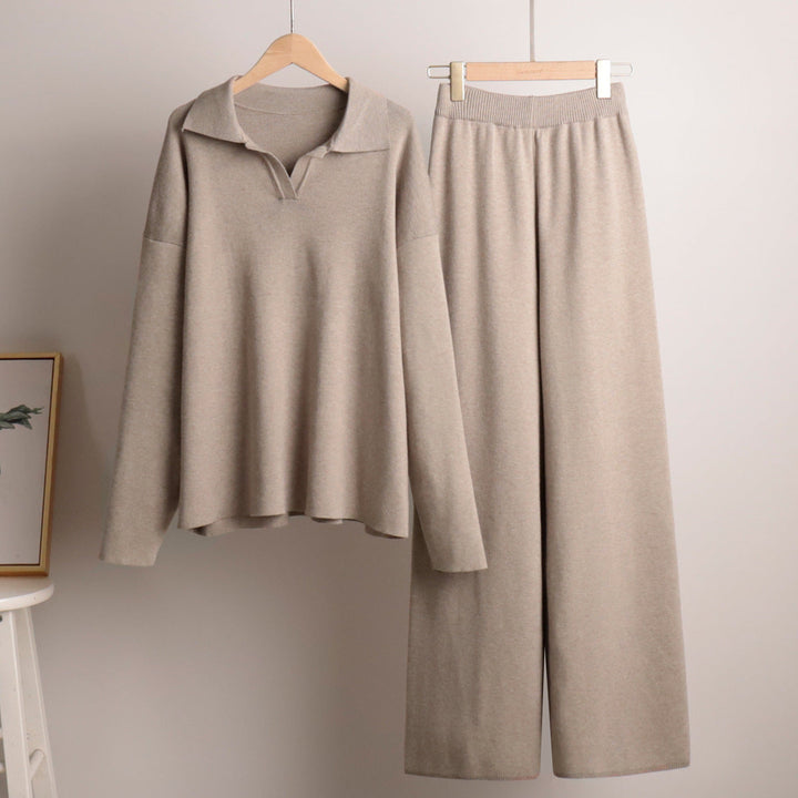 Mune | Lounge Set with Wide Pants and Polo Shirt
