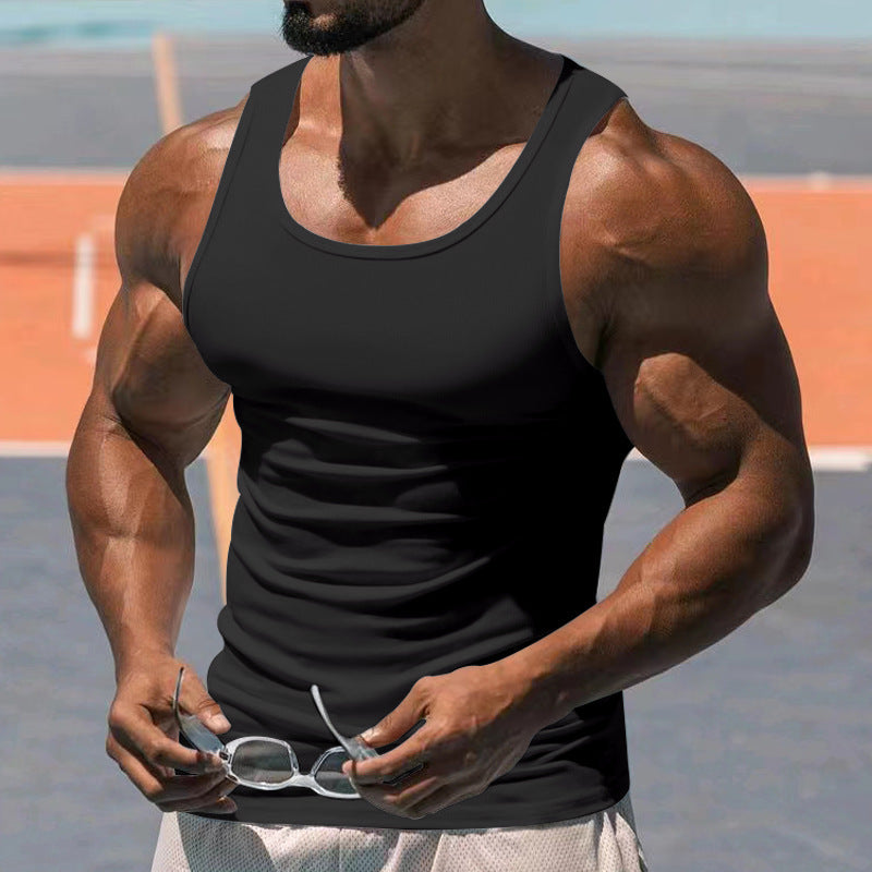Men's tailored muscle shirt made of elastic cotton blend with round neckline Mune Fashion