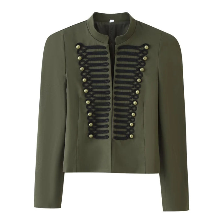 Ladies short jacket in hussar-inspired design with stand-up collar and decorative cords Mune Fashion