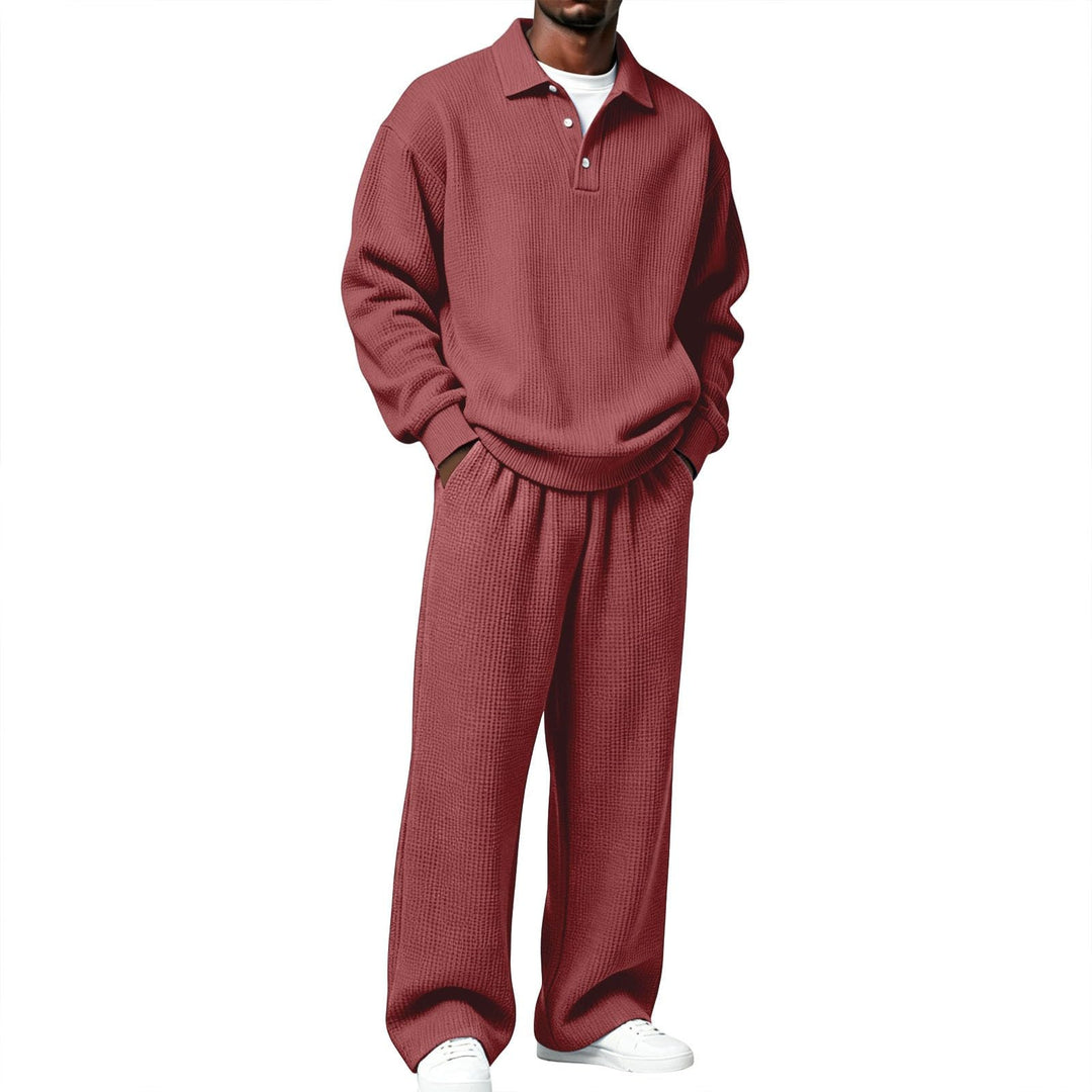 Men's Comfortable Leisure Suit with Collar Mune Fashion