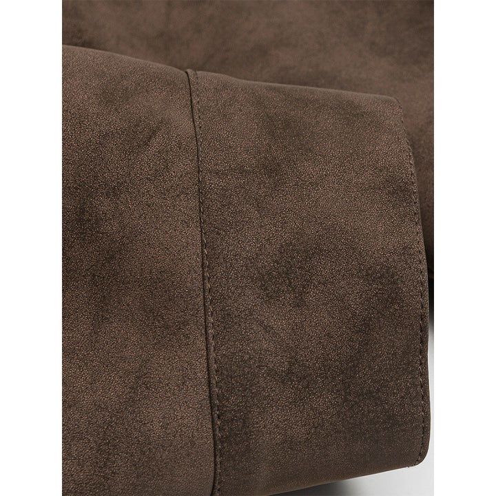 Men's short jacket made of suede imitation with metal toggle fasteners Mune Fashion