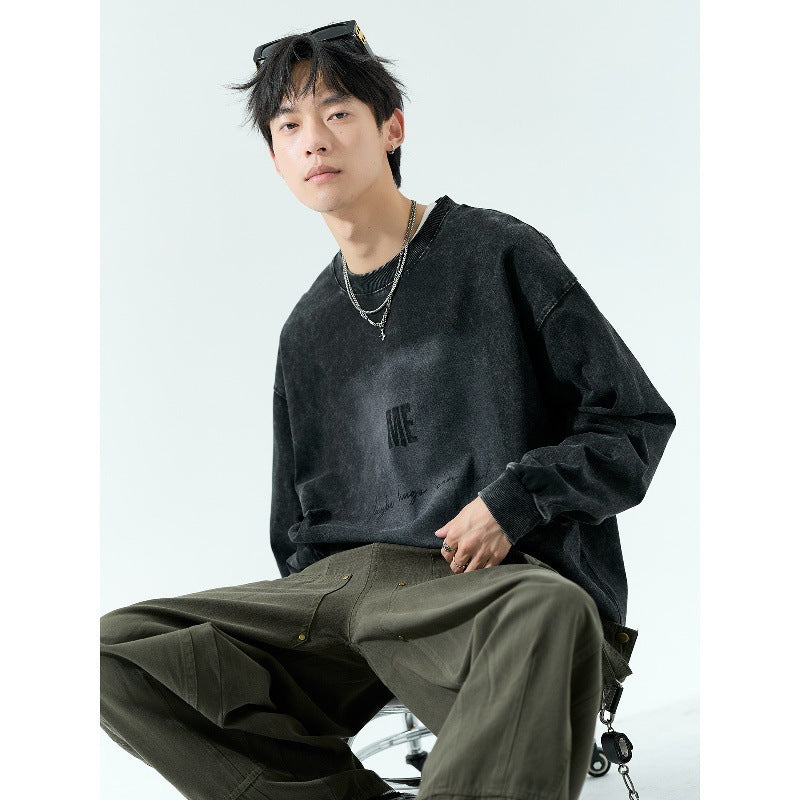 Men's Oversize Vintage Sweatshirt with Pigment Dye Mune Fashion