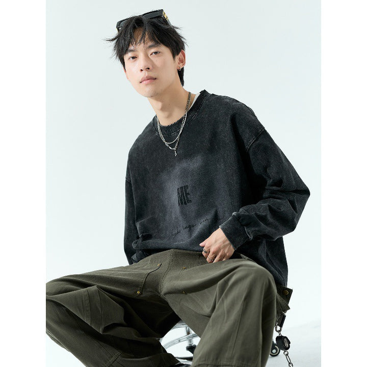Men's Oversize Vintage Sweatshirt with Pigment Dye Mune Fashion