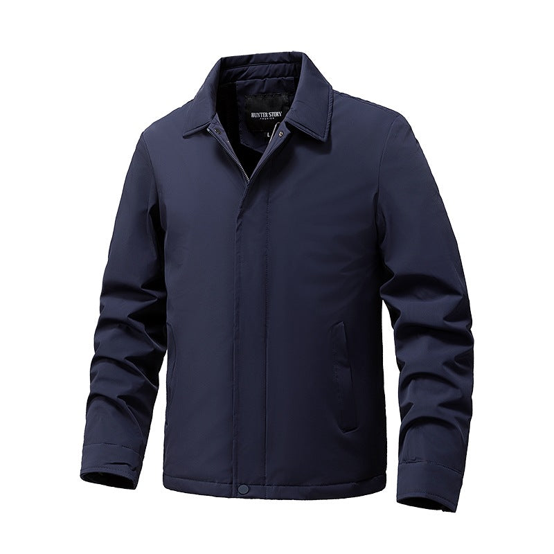Men's lightweight water-repellent transitional jacket with concealed zipper and shirt collar Mune Fashion