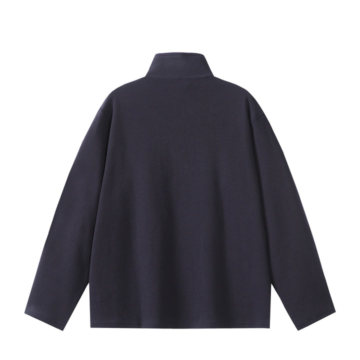 Unisex Lightweight Waffle Knit Half-Zip Pullover with Stand-Up Collar and Chest Zip Pocket Mune Fashion