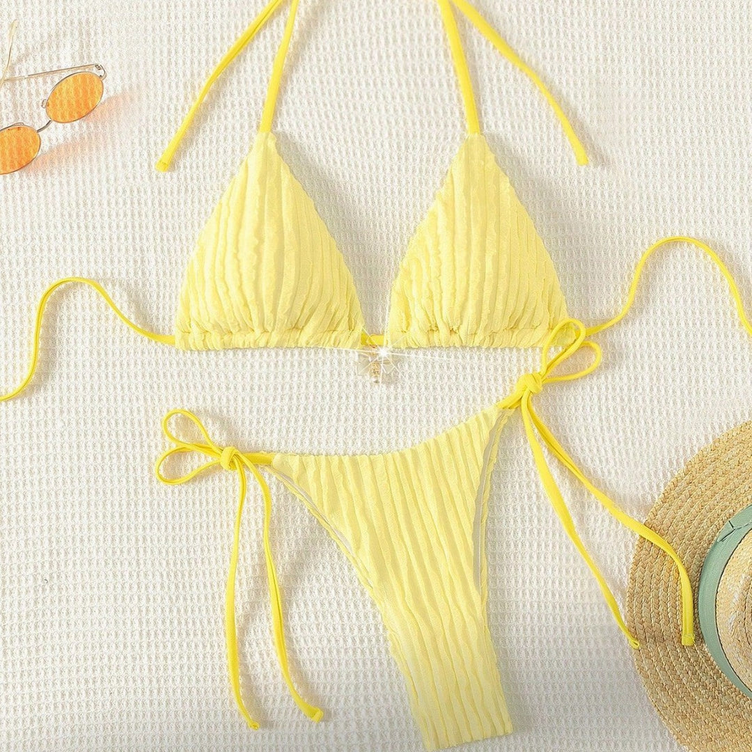 Women's triangle bikini with structured ribbed look Mune Fashion