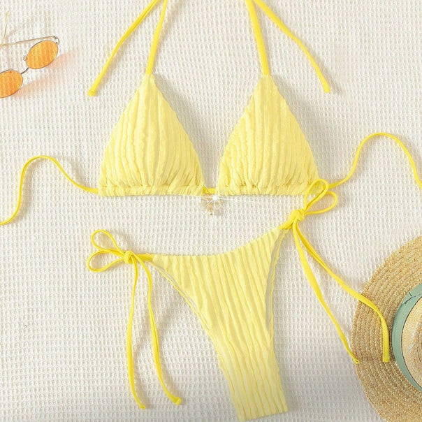 Women's triangle bikini with structured ribbed look Mune Fashion