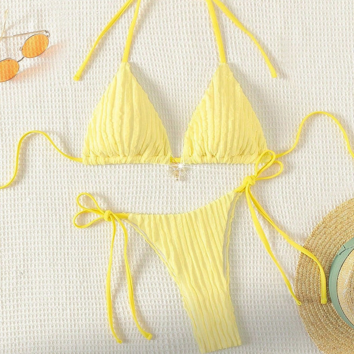Women's triangle bikini with structured ribbed look Mune Fashion