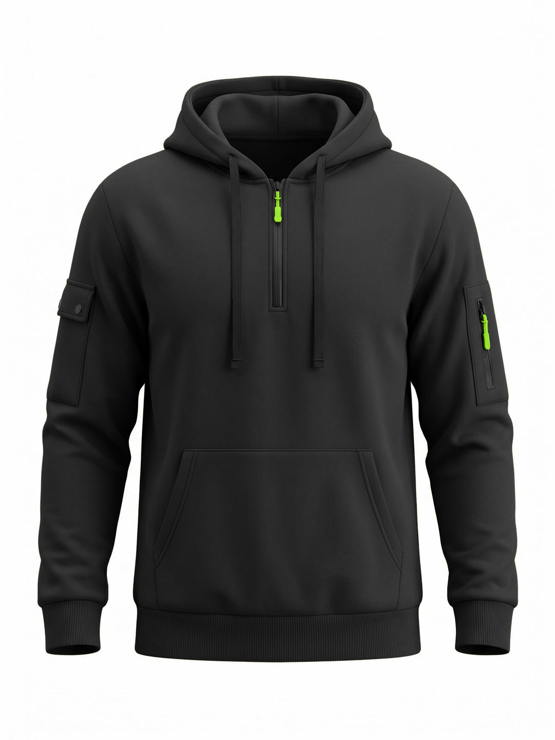 Men's hoodie with half zipper and utility arm pocket Mune Fashion