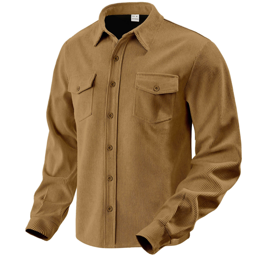 Men's cord shirt jacket made of wide corduroy with flap pockets and shirt collar Mune Fashion
