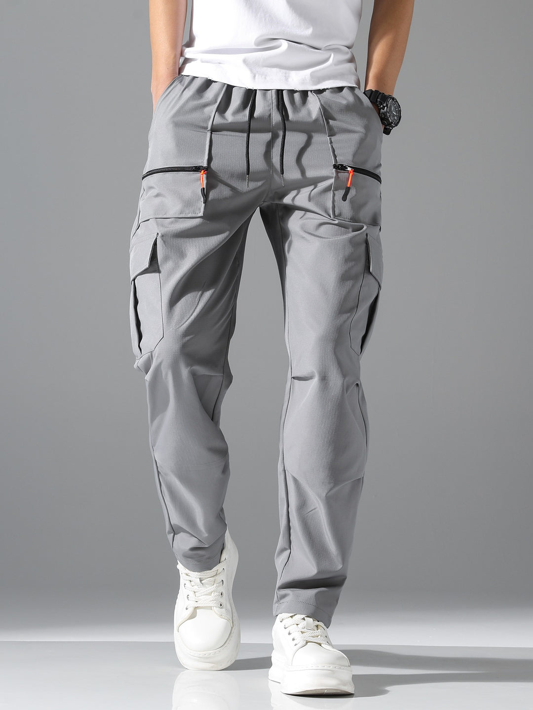 Men's Comfortable Cargo Pants with Elastic Waistband Mune Fashion