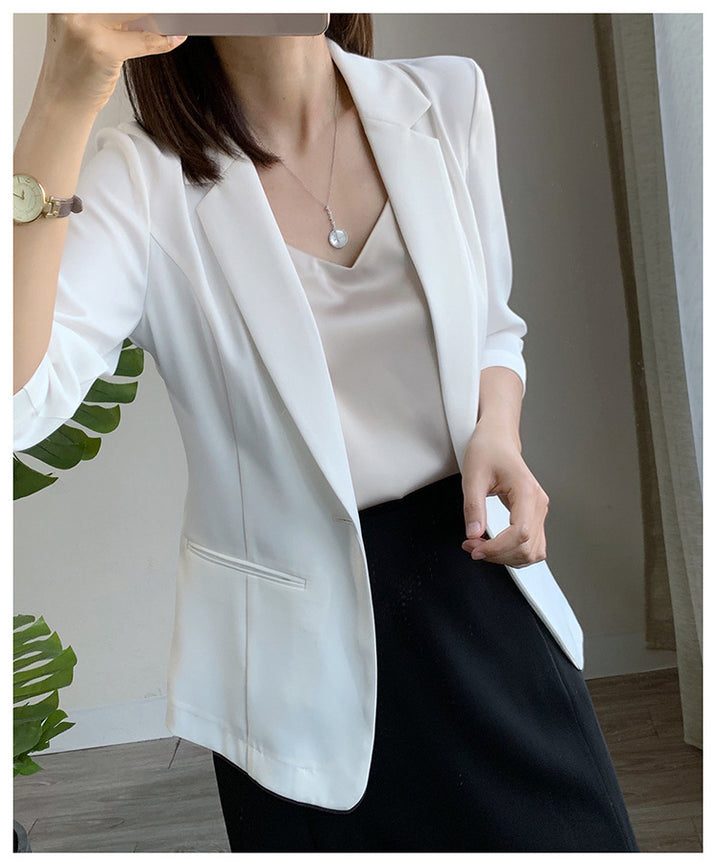 Women Elegant Blazer with Short Sleeve Mune Fashion