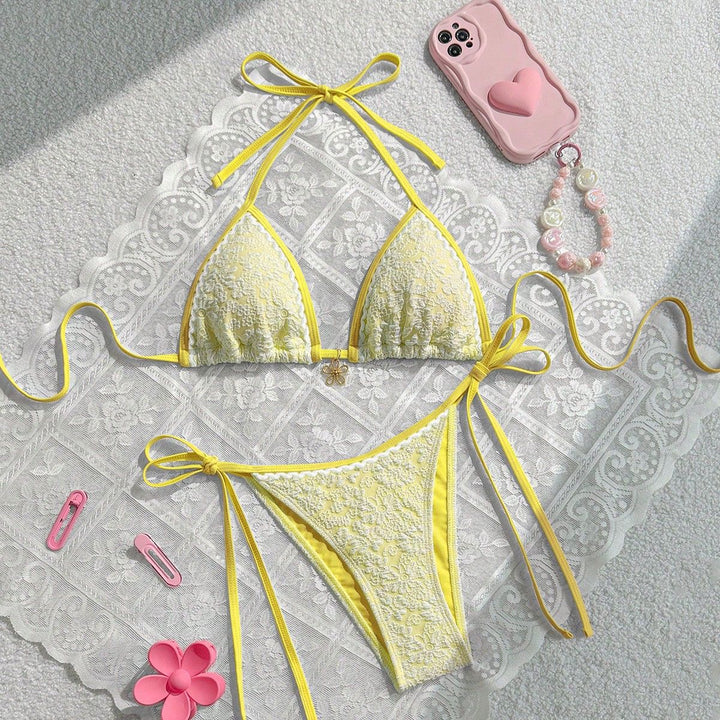 Women's Lace-Trimmed Triangle Bikini Mune Fashion