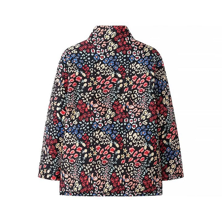 Women Lightweight Padded Short Jacket with Stand-up Collar, Concealed Button Placket and 3/4 Sleeves Mune Fashion