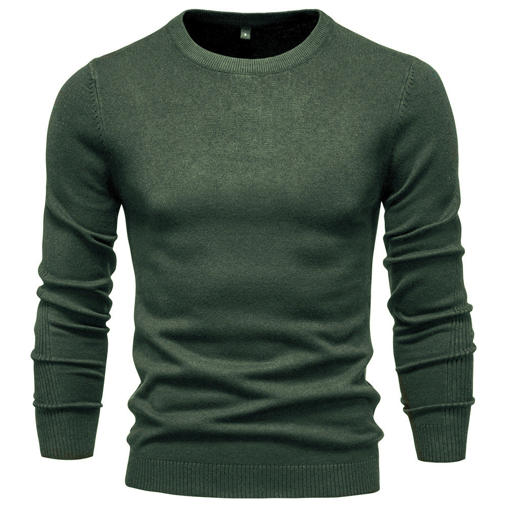 Men's nano minimalist round neck fine knit with flat shoulder seam and ribbed cuffs Mune Fashion