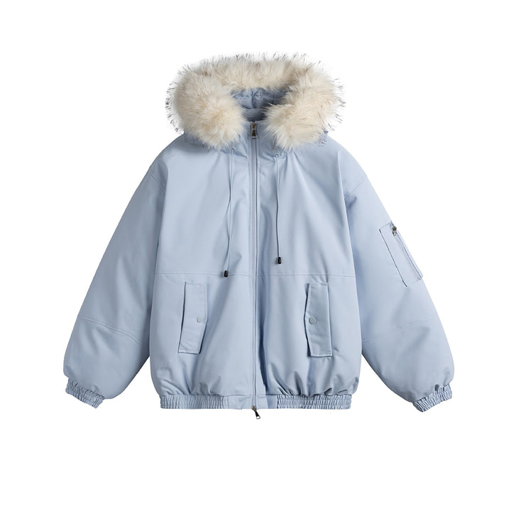Women's Oversize Bomber Style Parka with Removable Faux Fur Hood Mune Fashion