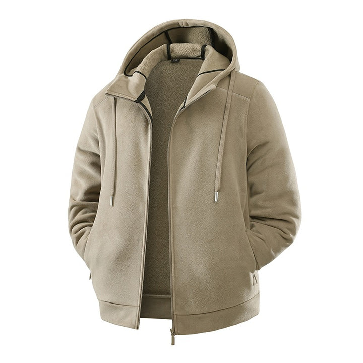 Men's fleece softshell hybrid jacket with teddy inner lining & adjustable hood Mune Fashion