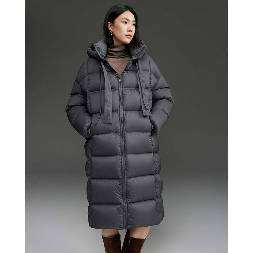 Women's Oversized Padded Down Coat with Hood and Extended Silhouette Mune Fashion