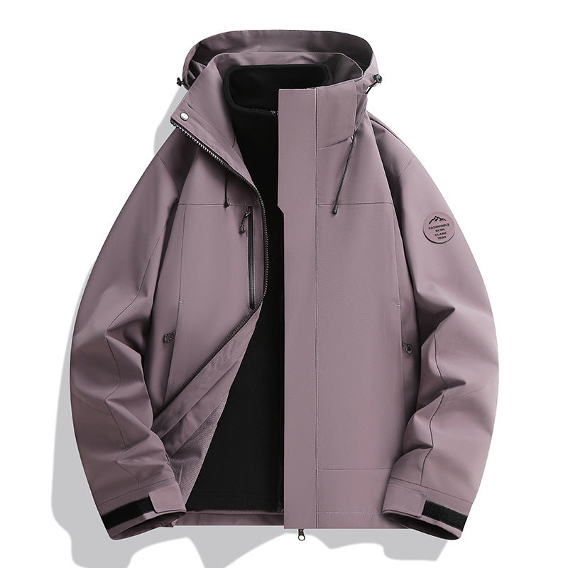 Unisex Water-Repellent Softshell Jacket with Fleece Lining and Adjustable Hood Mune Fashion