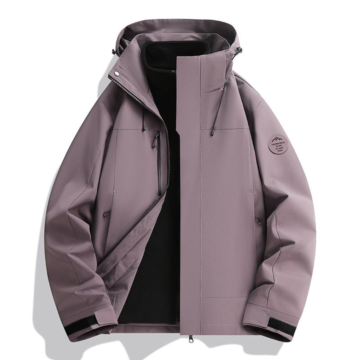 Unisex Water-Repellent Softshell Jacket with Fleece Lining and Adjustable Hood Mune Fashion